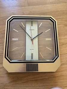 Vintage Telesonic Quartz See Through & Gold Wall Clock “Working” - Picture 1 of 4