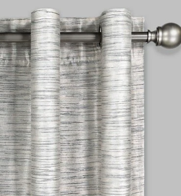 New Eclipse Blackout Grommet Panels (2) 52"x95" Horizontal Stripe Lined - Image 1 of 4