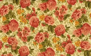 AUSVERKAUF - "MAYFAIR" GEWORFENE BLUMEN AUF ECRU QUILTSTOFF - QUILTSCHÄTZE - Bild 1 von 1