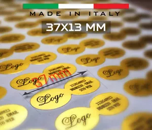 90 ETICHETTE ADESIVE PERSONALIZZATE BOLLINI CHIUDI BUSTA PACCO DORATI 37X13 MM - Imagen 1 de 3