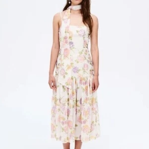 NEW FOR LOVE AND LEMONS CLEODORA STRAPLESS MIDI DRESS SIZE L - Picture 1 of 12