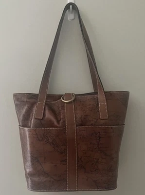 Patricia Nash Women's ESPELETTE BUCKET TOTE Riot Rust Maps NWT - Image 1 of 4