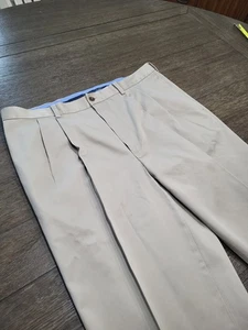 Pantalones chinos Brooks Brothers Advantage para hombre 40x29 Clark Fit beige algodón Thompson - Imagen 1 de 9