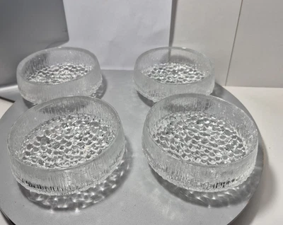 Juego de 4 cuencos vintage de vidrio Iittala Ultima Thule Tapio Aktivkala de 4 pulgadas del desierto Foto 1 de 4