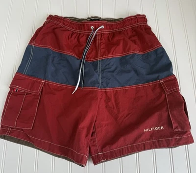 VINTAGE Tommy Hilfiger Board Shorts Mens Medium Swim Trunks Y2K 976 - Image 1 of 4