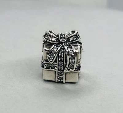 Authentic Pandora Sparkling Cz Pave Surprise Present Charm 791400CZ - Image 1 of 4