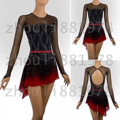 New  Ice Figure Skating Dress Figure Skating Dress For Competition black dyeing - Image 1 of 4