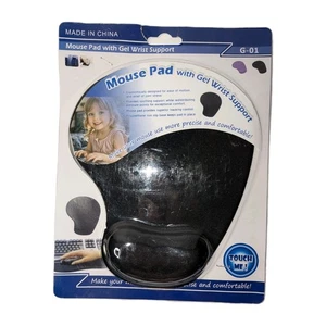 Alfombrilla de ratón negra antideslizante cómoda reposamuñecas soporte gel con gel PC portátil - Imagen 1 de 2