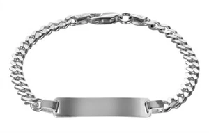 TRENDOR Schmuck Gravur-Armband für Männer 925 Silber Panzerkette mit Namen 88612 - Bild 1 von 4