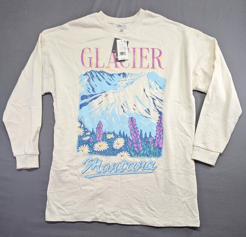 OFF WHITE Felpa Grayson Threads taglia media Glacier Montana pullover bianco sporco