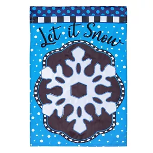 Fiocco di Neve Motivo 159574 Sempreverde APPLIQUE HOUSE Bandiera 28" X 44" - Foto 1 di 1