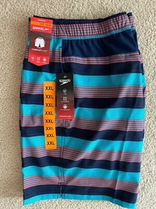 NWT Speedo Techvolley XXL 38-40 COMFORT LINER Swim Trunks Suit SHORTS Stripe NEW - Picture 1 of 4