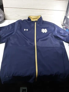 Under Armour Notre Dame Full Zip Jacket Size M MSRP $120 Navy - Picture 1 of 9