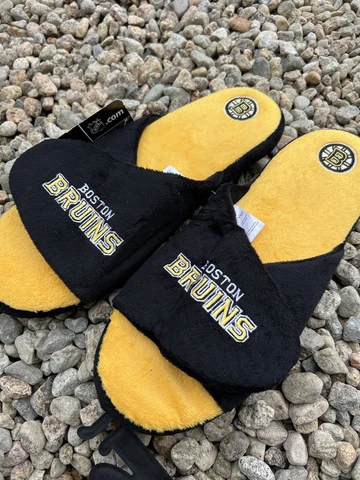 Boston Bruins NHL Plush open toe slippers mens size Xl foco Cover