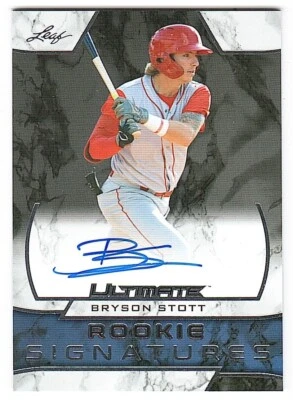 2019 Leaf Ultimate Rookie Signatures #RS-BS2 BRYSON STOTT Phillies RC AUTO - Image 1 of 2