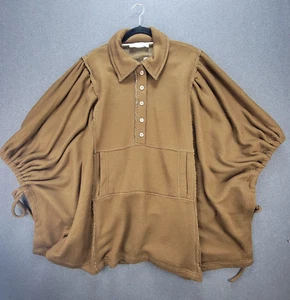 Free People Beach XS S Brown Natalie Pullover Poncho *READ* - Picture 1 of 12
