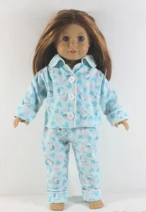 Juego de pijamas azul gatito se adapta a muñecas chicas americanas de 18 - Imagen 1 de 1