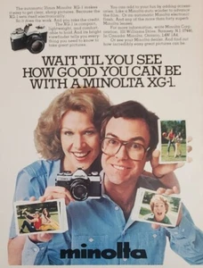 Cámara publicitaria Ricoh KR10 imágenes de películas fotografía arte impreso 1980 anuncio  - Imagen 1 de 12