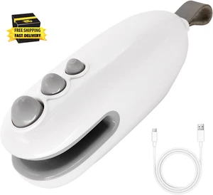 Mini Bag Sealer, USB-C Rechargeable Bag Sealer Heat Seal 2 in 1 with Cutter and - Picture 1 of 7