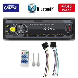 Single 1 Din Car Stereo Radio Bluetooth MP3 Player In-dash Head Unit FM/USB/AUX - Picture 1 of 19