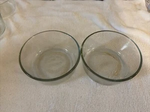 Pair Pyrex Glass Bowls #7200 Blue Tint 2 Cup Made USA Kitchen Core - Picture 1 of 3