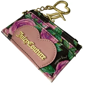 JUICY COUTURE CARD HOLDER COIN PURSE WITH CHARMS FLORAL - Picture 1 of 15