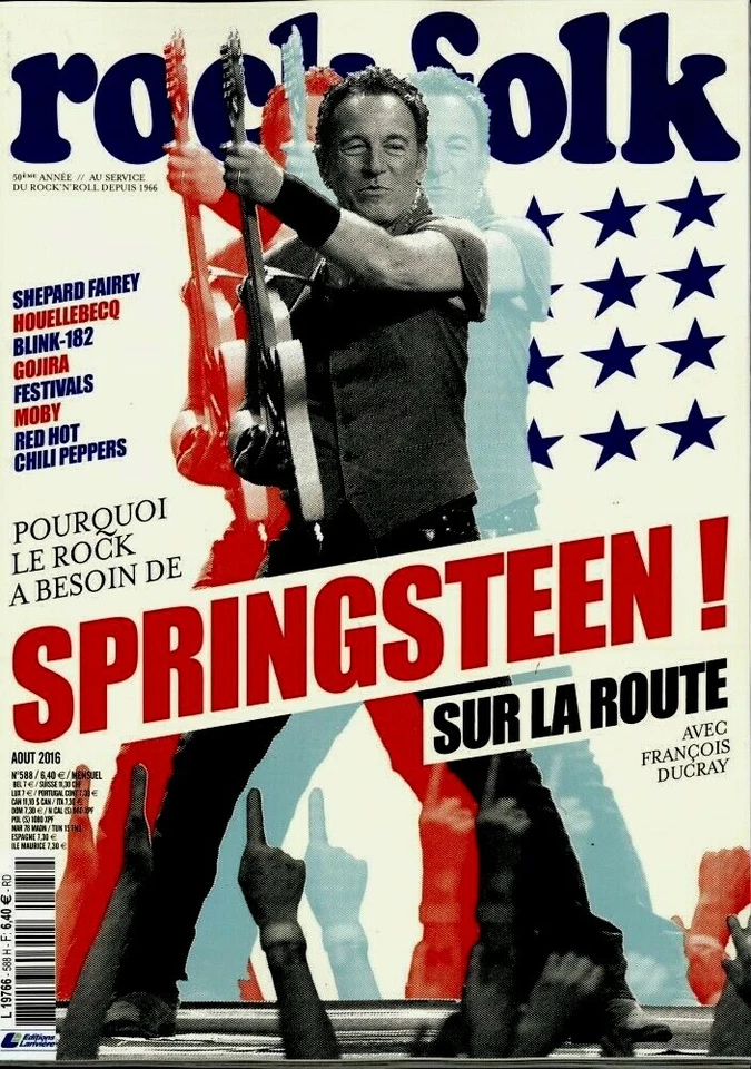 BRUCE SPRINGSTEEN_RED HOT CHILI PEPPERS_SHEPARD FAIREY ROCK & FOLK Magazine 2016 - Image 1 of 1