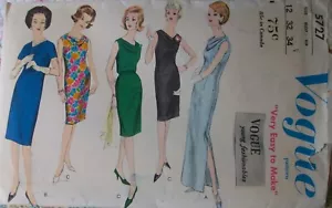 Vintage 60s Vogue Sewing Pattern 5727 Young Fashionables Evening Dress Size 12 - Picture 1 of 2