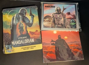 Star Wars-Mandalorian Season 2 Collector's Edition Steelbook Blu-ray&DVD Pin&Art - Picture 1 of 6