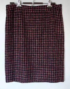 Ann Taylor Womens Tweed Pencil Skirt Size 12 Pink Wool Blend Knee Length Lined - Picture 1 of 10