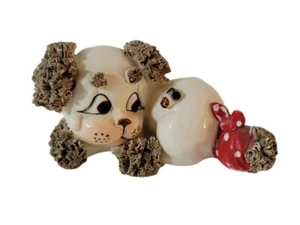 Vintage Lefton Spaghetti Hund Welpe mit Biene Fliege Figur mit Boo Boo Schwanz - Bild 1 von 10