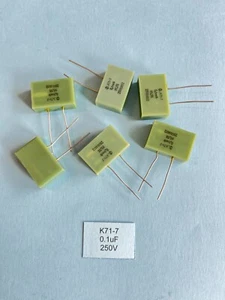 Precision Capacitor K71-7, 0,1uF/250V, Polystyrene, Soviet NOS, lot of 1 pcs - Zdjęcie 1 z 1