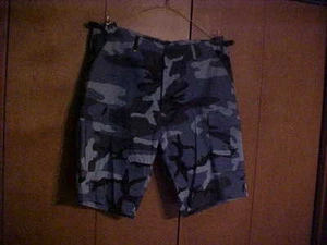 BDU SHORTS " BLUE CAMO " 6 POCKET, MED-REG, POLY/COTTON, NEW WITHOUT TAGS. - Picture 1 of 3
