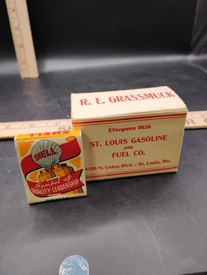 Vintage NOS R. E. Grassmuck St Louis Gasoline And Fuel Co. Shell Oil Co. Matches - Image 1 of 4