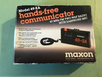 Maxon FM Two Way Radio Model 49-EA Hands Free Communicator Vintage 1987 New - Image 1 of 4