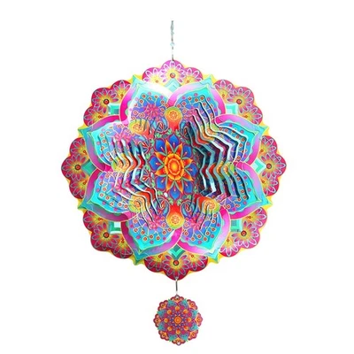 Mandala, Metal, 3D Rotating Wind Chimes, Luxurious Art, Garden d1036 - Image 1 of 4