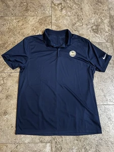 Nike Golf Polo Shirt Mens Large Blue Dri Fit PGA Tour Logo Performance - Picture 1 of 6