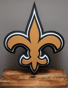 Letrero con el logotipo de los New Orleans Saints - Arte en estante de pared y escritorio 3D - Imagen 1 de 1