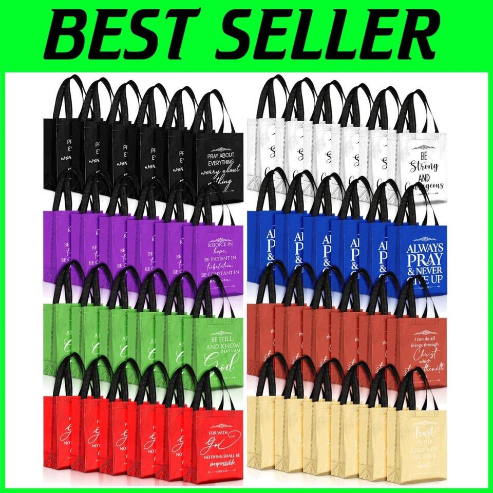 Bolsas de regalo versículo bíblico cristiano 64 piezas colores festivos Foto 1 de 4