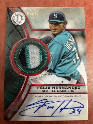 2025 Topps Tribute- Felix Hernandez- Tribute To Threads Auto Relic- /10 - Imagem 1 de 2