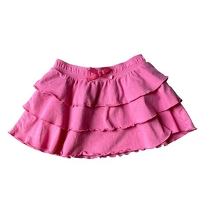 Girls 4 Osh Kosh Pink Tiered Ruffle Skirt Elastic Waist Bow Detail - Picture 1 of 3