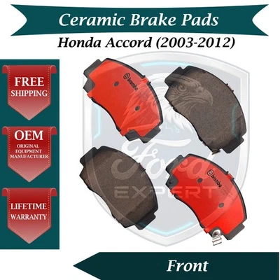 Brembo OEM Front Ceramic Brake Pads Kit For 2003-2012 Honda Accord 9 Yr Warranty - Image 1 of 4