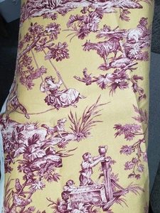 Lote de 2 remanentes de tela vintage 27 X 54" mostaza y borgoña - Imagen 1 de 1