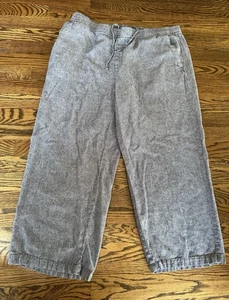 Pantalones Boho Old Navy Pull On Cintura Azul Denim Mezcla de Lino Pierna Súper Ancha Talla XL - Imagen 1 de 7