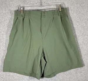 Burlebo Mens Shorts Everyday 7" Athletic Elastic Green SZ L Flying Ducks Pocket - Picture 1 of 9