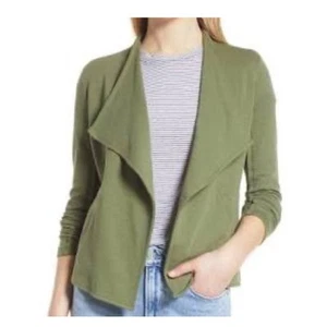 Caslon Drape Collar Knit Blazer Green Size XS - Picture 1 of 7