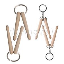4PCS Wood Color Drum Sticks Keyring with Two Sticks for Musical Parts