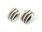 Vintage Laton .925 Sterling Silver Modernist 2-Tone Rope Post Earrings, Mexico