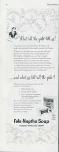 1951 Fels Naptha Laundry Soap Banishes Tattle-Tale Gray Vintage Print Ad SP8 - Picture 1 of 1
