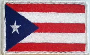 PUERTO RICO Flag Embroidered Iron-On Patch Rican White Border Emblem Best Price  - Picture 1 of 1